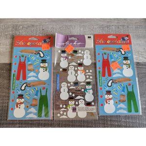 Scrapbook Stickers LOT Snowman Sledding Winter Sticko Retired NEW #38